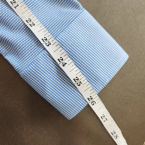 Eton Mens Stretch Blue Slim Fit Long Sleeve Button Up Shirt Size 14.5 NWT